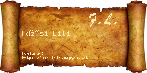 Füsi Lili névjegykártya
